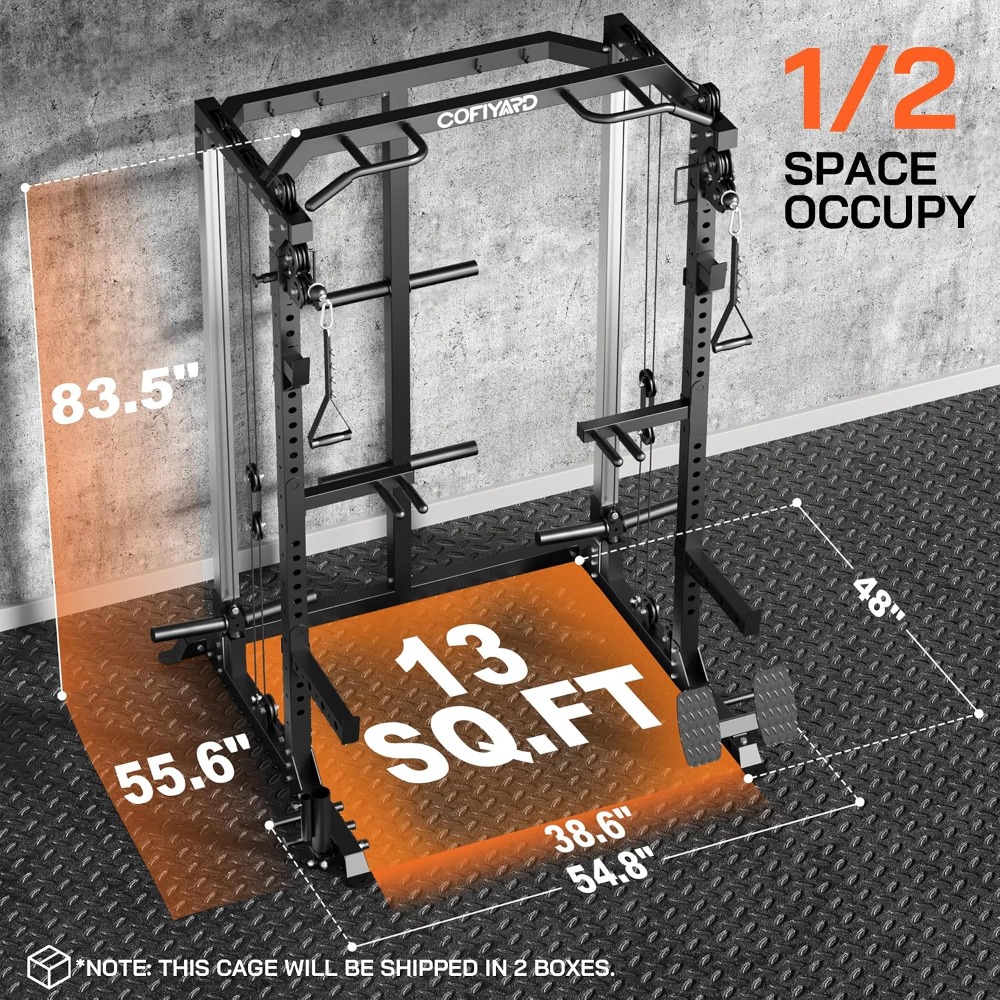 Home Gym Cable Pulley System - Çok Fonksiyonlu Squat Güç Kafesi Rafı,
