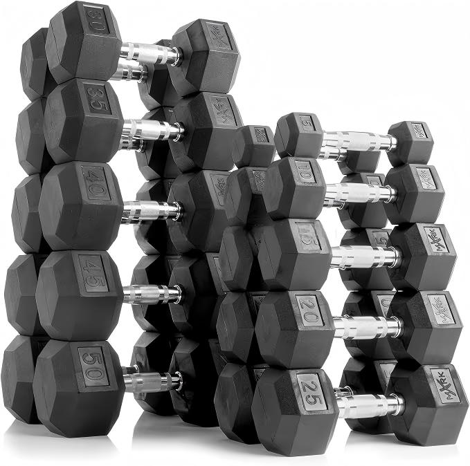 Home Gym Build - Premium Kauçuk Kaplı Altıgen Dambıllar 5LB-100LB