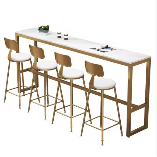Home Gym Gold - Mermer Tablalı Leisure Gold Bar Sandalyesi