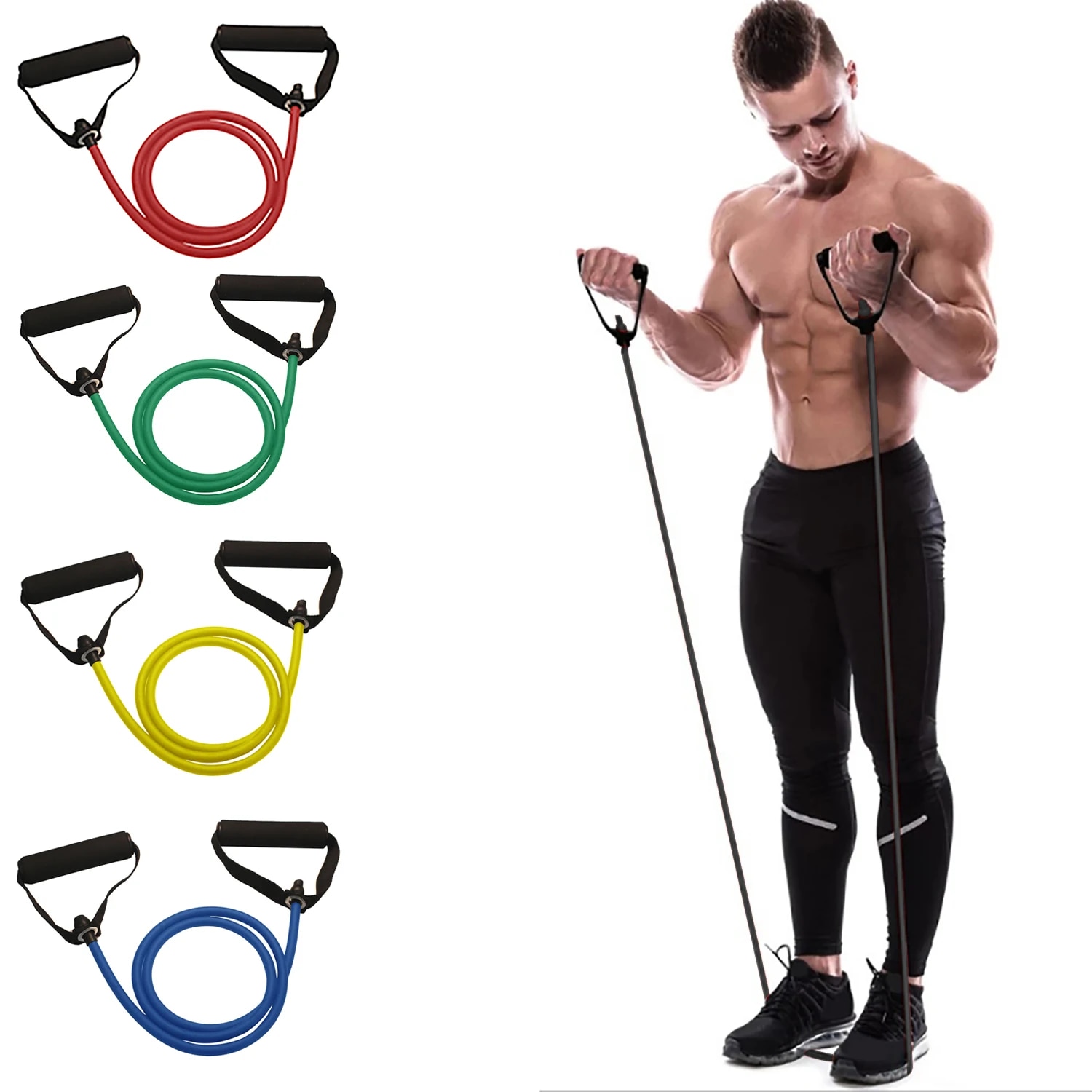 Home Gym Leg Press - Saplı Direnç Bantları, Egzersiz Bantları, Erkekler