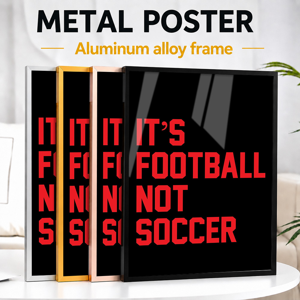 Home Gym Icon - Bu Futbol, Çerçevesiz Alüminyum Metal Poster,