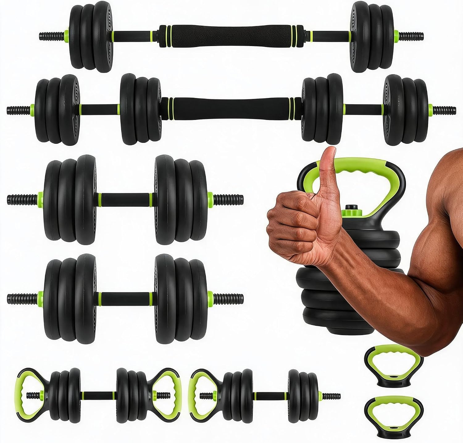 Home Gym Kit - 4'ü 1 Arada Ayarlanabilir Dambıl Seti,