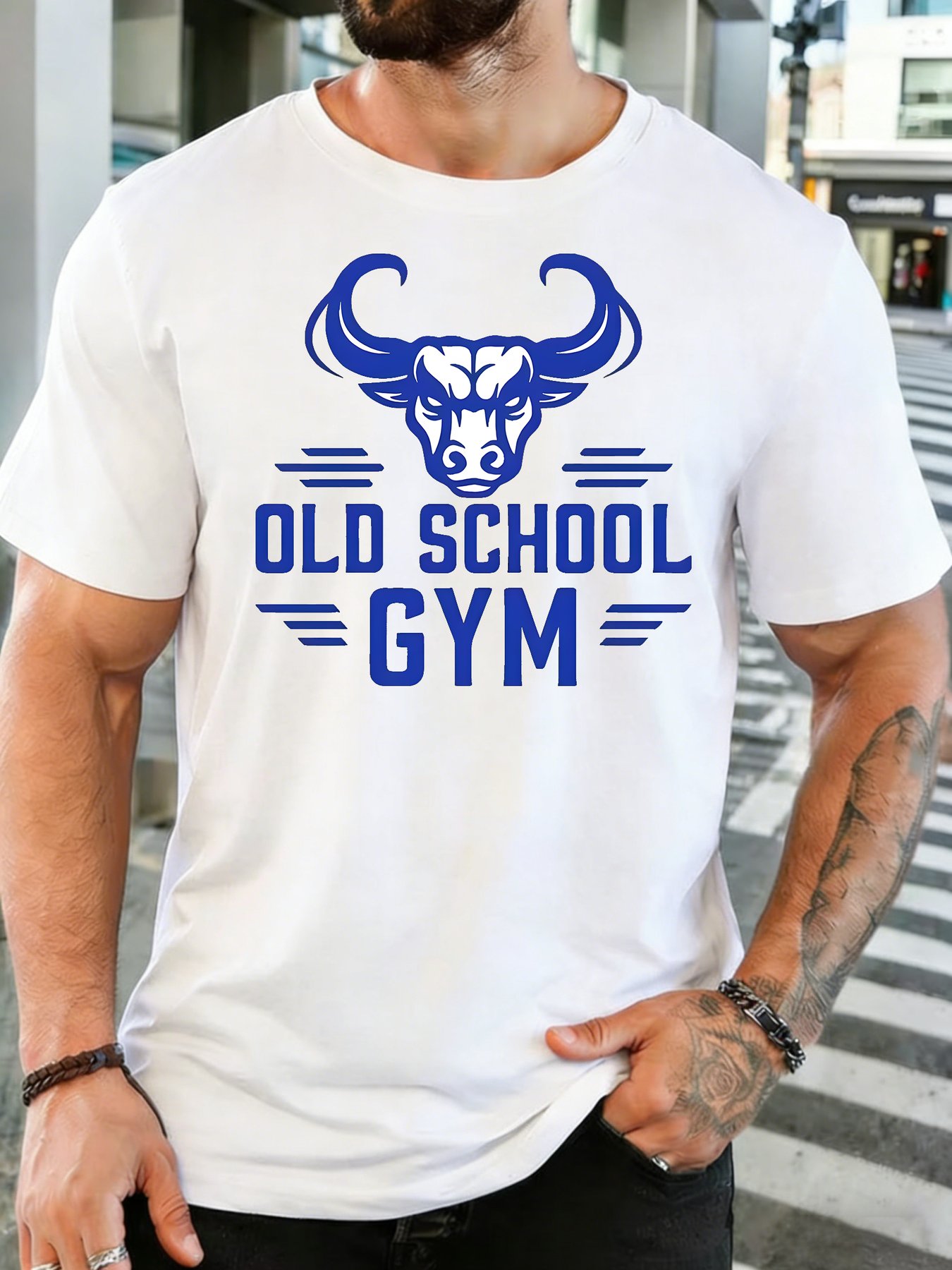 Home Gym Old School - Erkek Yumuşak Pamuklu Bisiklet Yaka Tişört