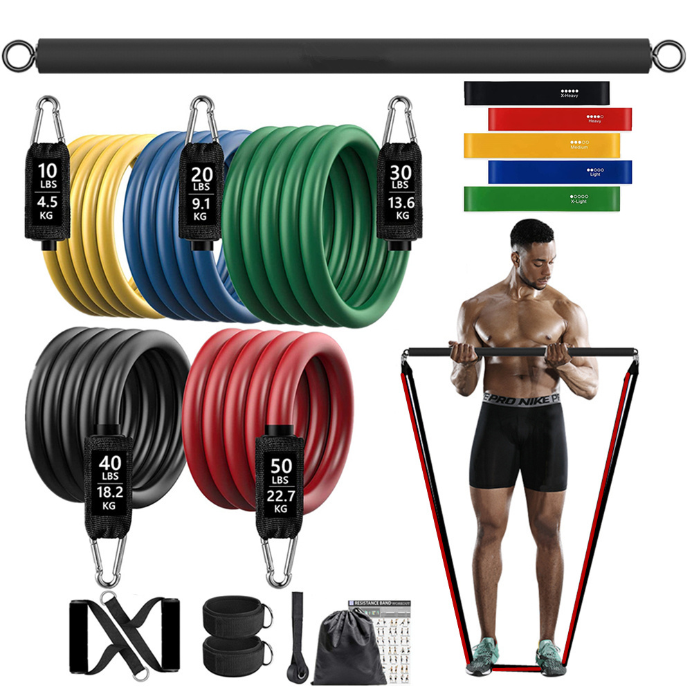 Home Gym Kit - 150lb Fitness Ganimet Direnci Elastik Bant