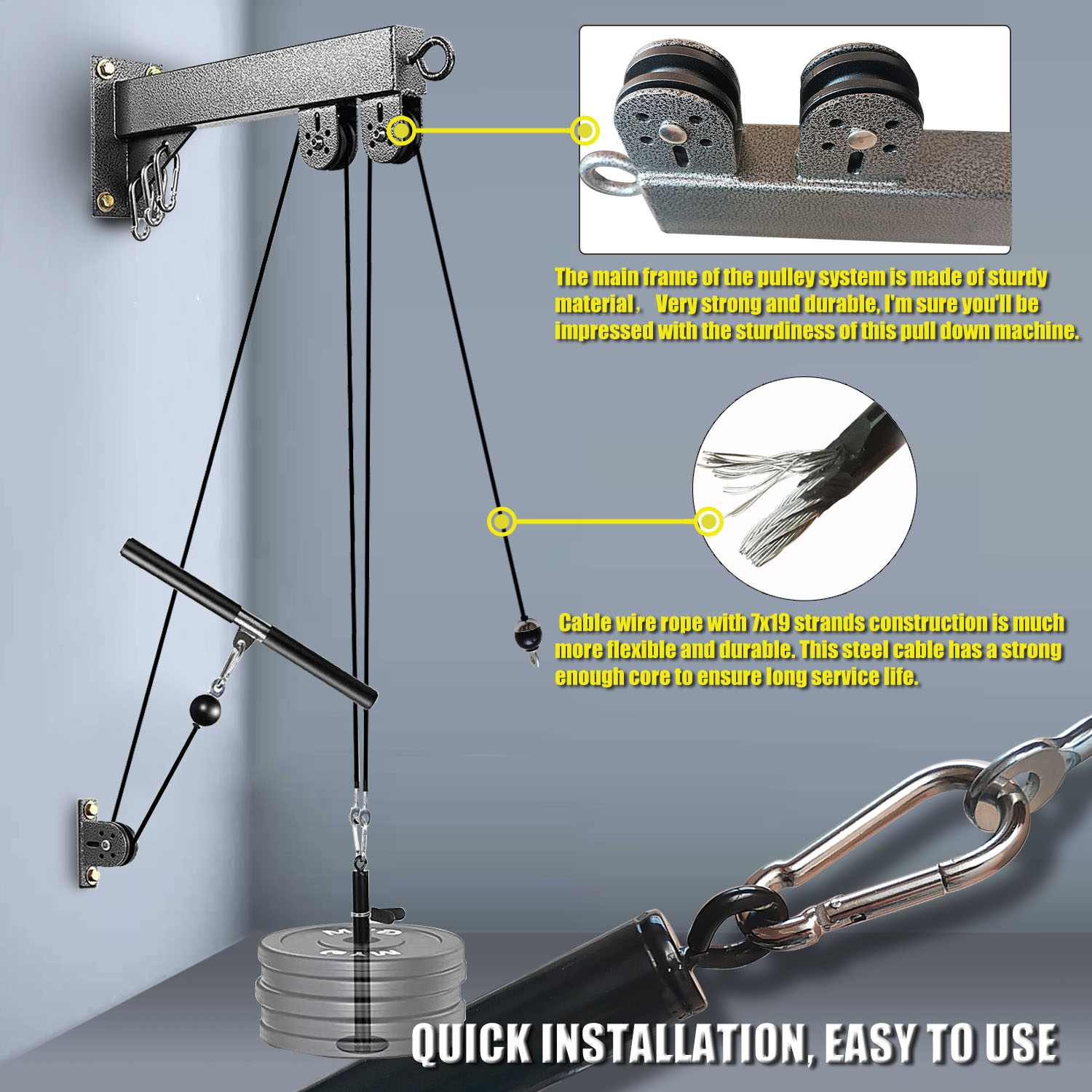 Fitness Duvara Monte Kasnak Si - Home Gym Cable Pulley System incelemesi ve fiyatı